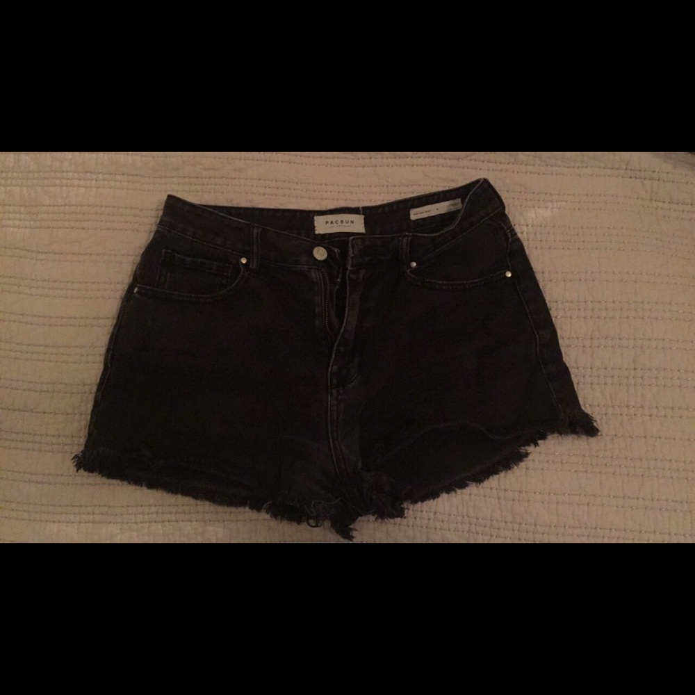 PACSUN black jean shorts mid rise